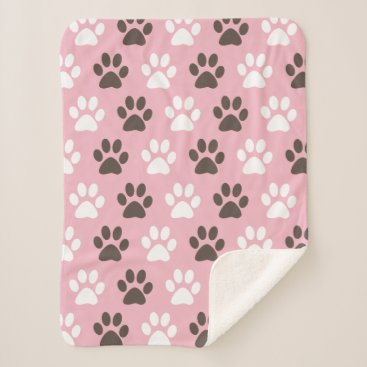 Cute Animal Paw Print Pattern Sherpa Blanket Cute Animal Paw Print Pattern Sherpa Blanket