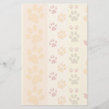 Cute Animal Paw Prints Pattern In Natural Colors Stationery by Mirribug at Zazzle