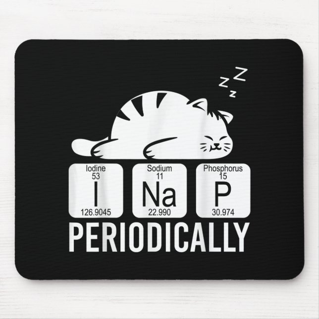 Cute Animal Periodic Table Funny Chemistry Cat Mouse Pad (Front)