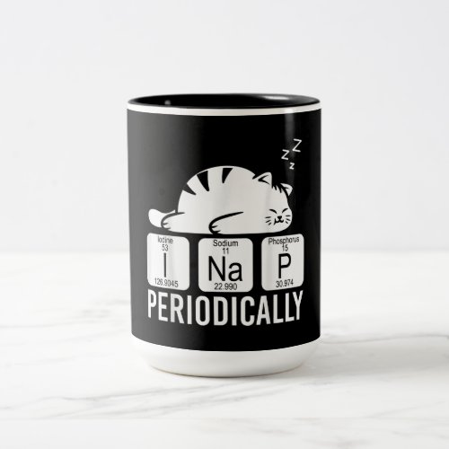 Cute Animal Periodic Table Funny Chemistry Cat Two_Tone Coffee Mug