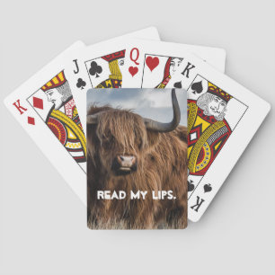 Cute Animal Poker Face Read My Lips Typography Bic Cards
