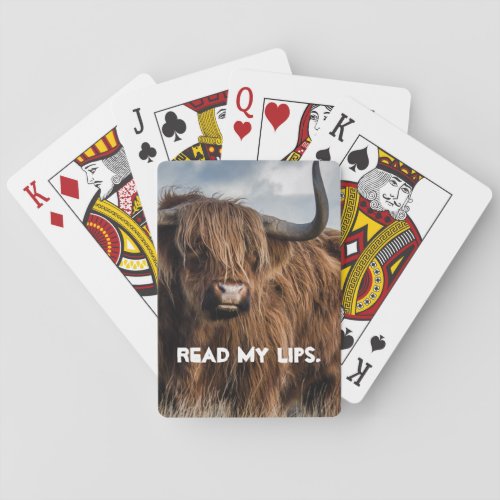 Cute Animal Poker Face Read My Lips Typography Bic Playing Cards