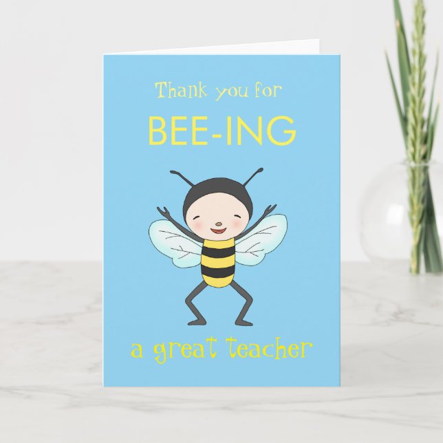 Cute Animal Pun Thank you Teacher appreciation    Card (Front)