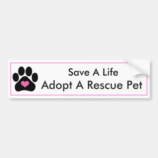 Cute Animal Rescue Bumper Sticker (Front)