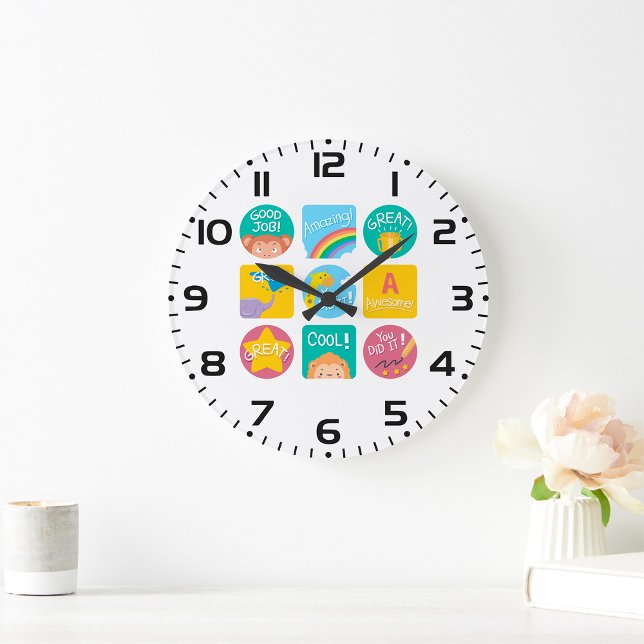 Cute Animal Reward Motivational Classroom Labels  Large Clock (Creator Uploaded)