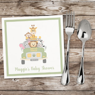 Cute Animal Safari Baby Shower Napkins