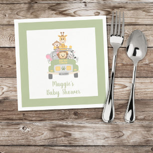 Cute Animal Safari Baby Shower Napkins