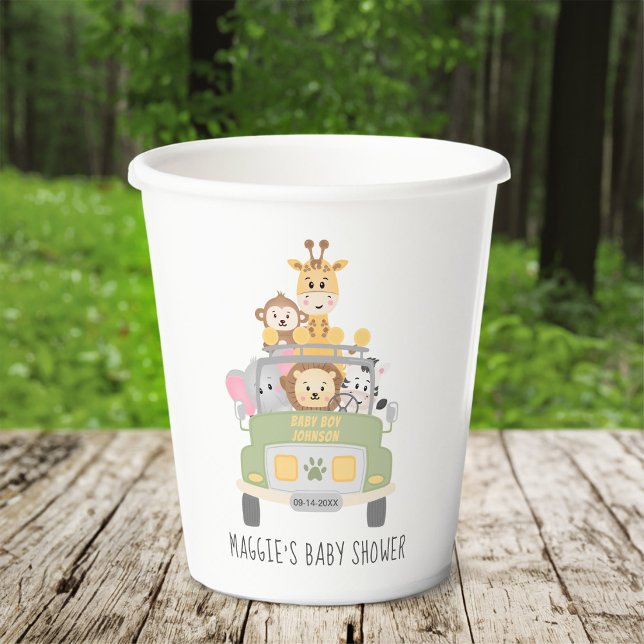 Cute Animal Safari Baby Shower Paper Cups (Creator Uploaded)