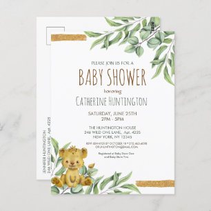 Cute Animal Safari Jungle Lion Baby Shower  Invita Postcard