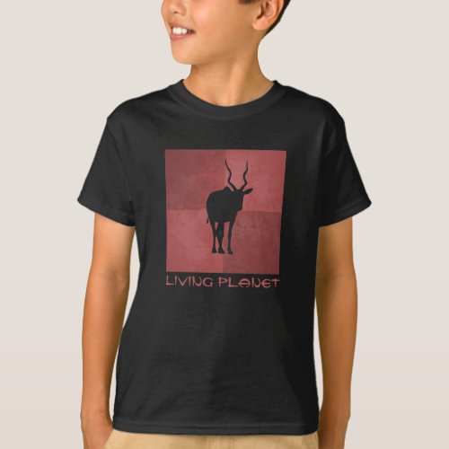 Cute animal silhouette red addax white antelope T_Shirt