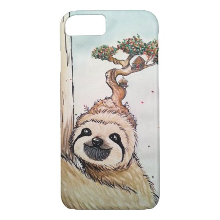 Cute Animal Sloth With Bonsai Tree House Iphone 8/7 Case