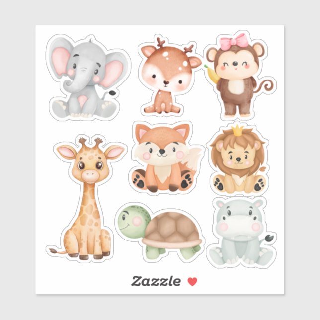 Cute Animal Sticker Collection - Adorable Designs (Sheet)