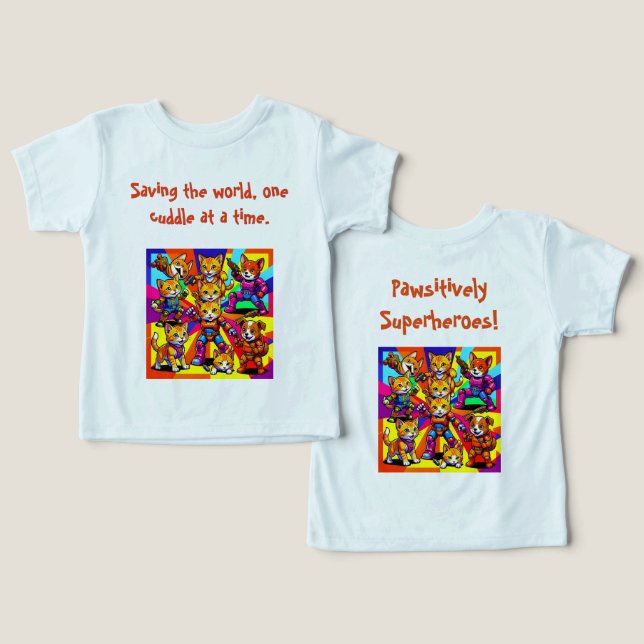 Cute Animal Superheros Toddler T-shirt (Design Front & Back)