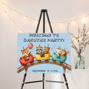 Cute Animal Train Birthday Party Foam Board