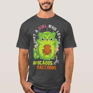 Cute Animal Trash Panda Avocado Lover Girls Women T-Shirt