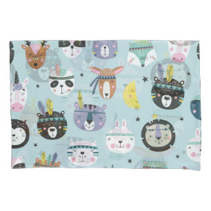 Cute Animal Tribal: Boho Pattern Pillow Case
