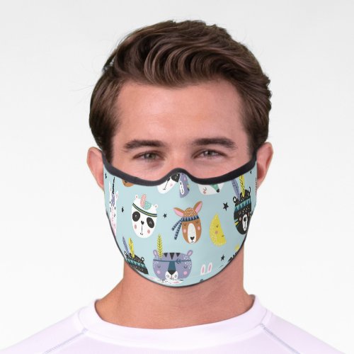 Cute Animal Tribal Boho Pattern Premium Face Mask