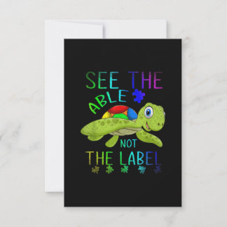 Cute Animal Turtle Autism Thank You Card