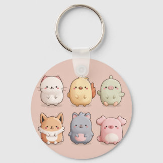 Cute Animal Wall Clock – Adorable Cartoon Animal W Keychain