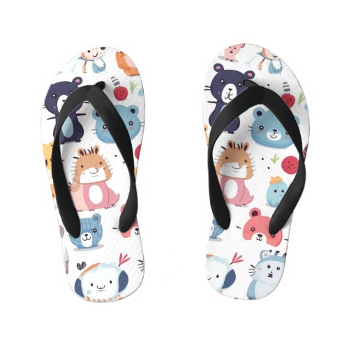 Cute Animals 1  Kids Flip Flops