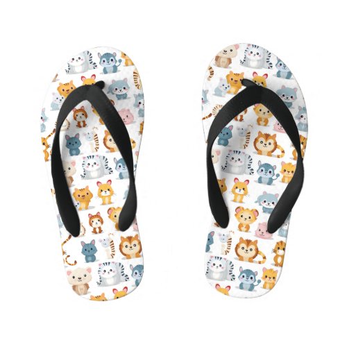 Cute Animals 6  Kids Flip Flops