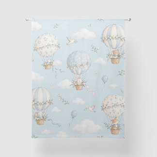 Cute Animals Air Balloon Nursery I Kids Sheer Curtains