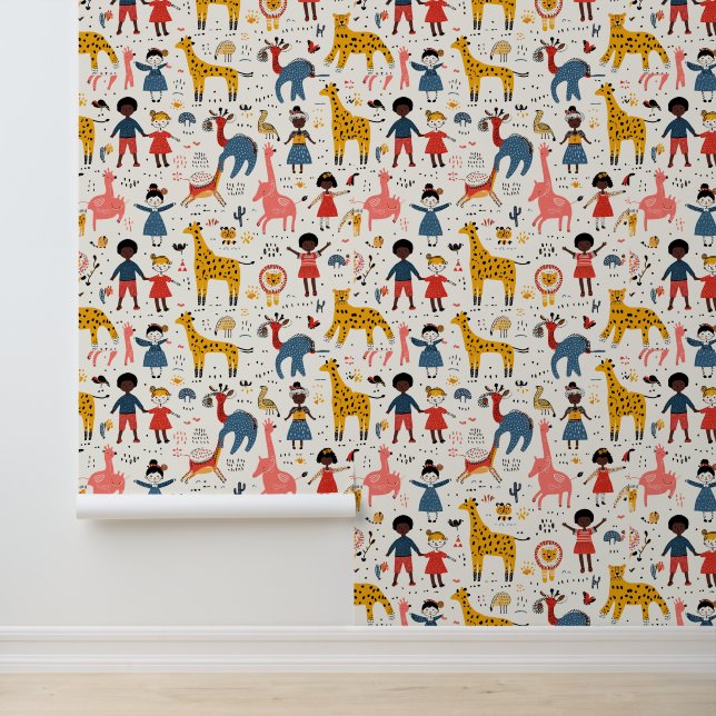 Cute animals and kids  wallpaper  (Application)