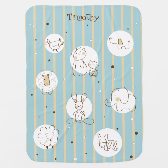 Cute Animals Baby Blanket (Front)