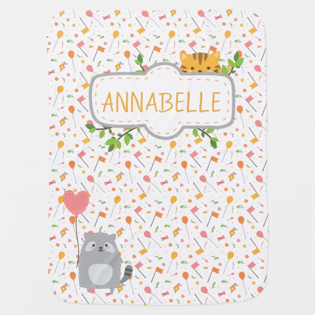 Cute Animals Baby Blanket (Front)