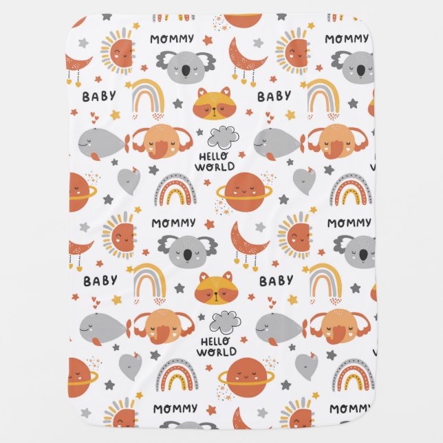 Cute Animals Baby Blanket (Front)