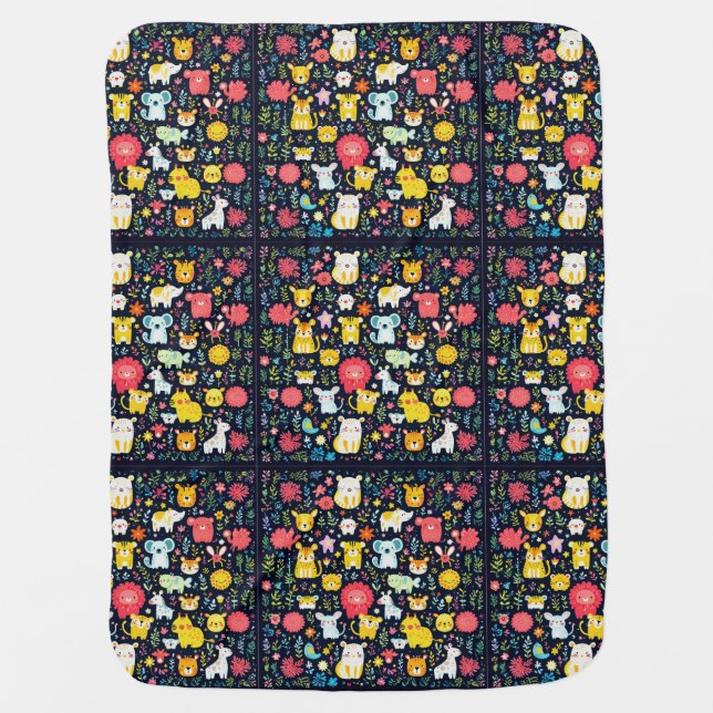 Cute animals baby blanket (Front)