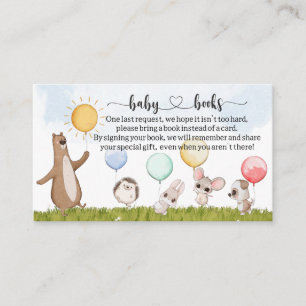 Cute Animals Baby Shower I Birthday Book request Enclosure Card