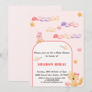 Cute Animals Baby Shower Invitation - Pink