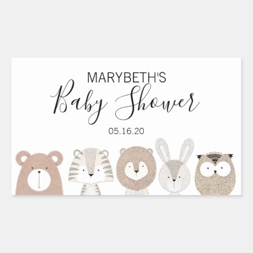 Cute Animals Baby Shower Stickers