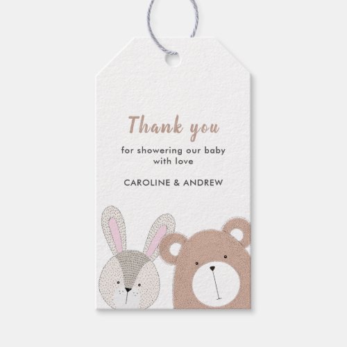 Cute Animals Baby Shower Thank You Gift Tags