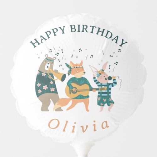 Cute Animals Band Birthday Balloon