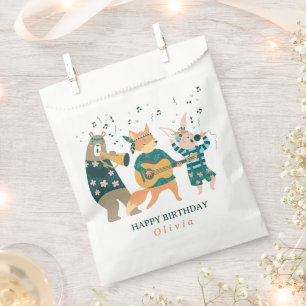 Cute Animals Band Birthday Favor Bag
