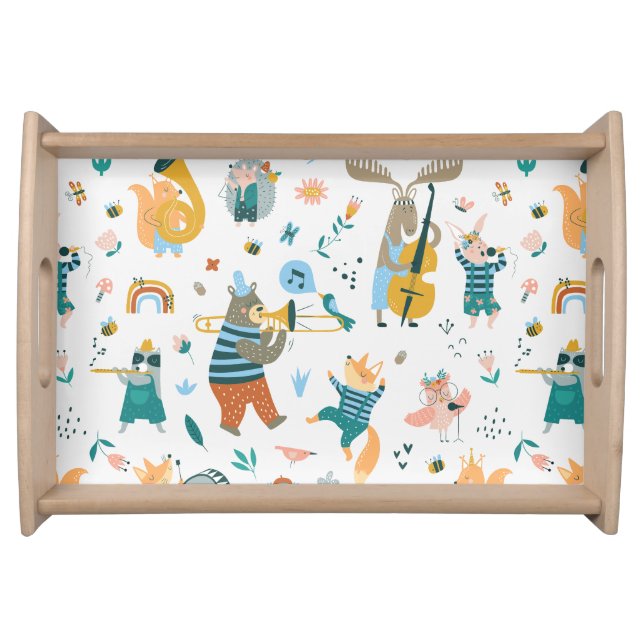 Cute Animals Band Serving Tray (Front)