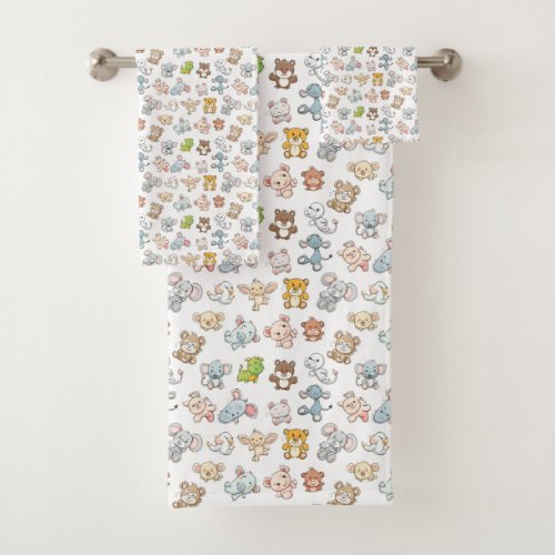 Cute Animals Bath Towel Set