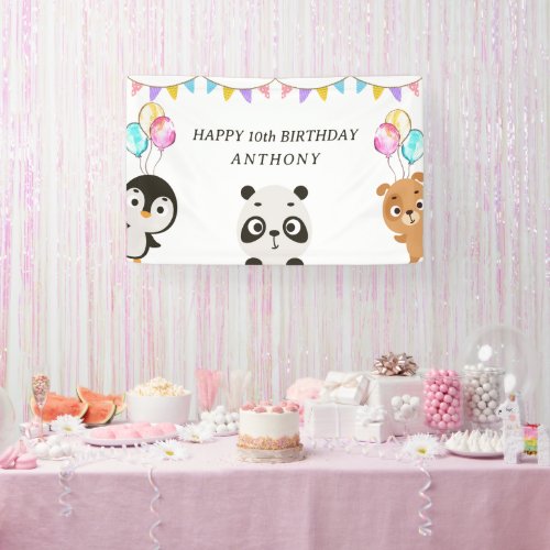 Cute Animals Birthday  Banner