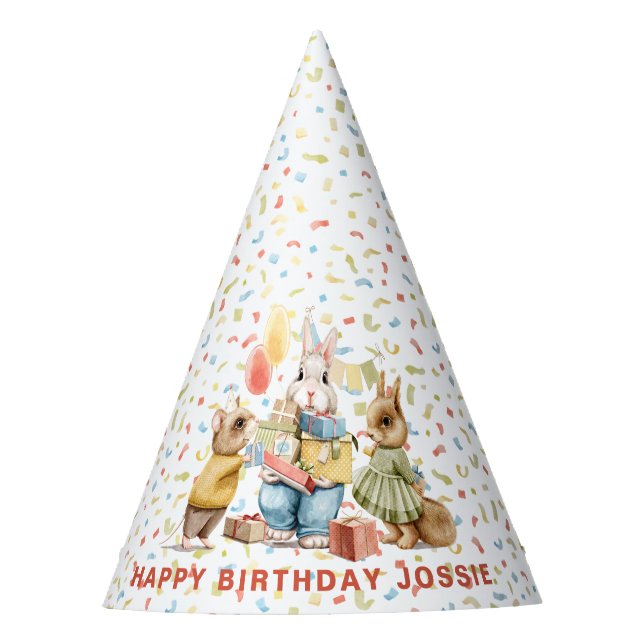 Cute Animals Birthday Party Hat (Front)