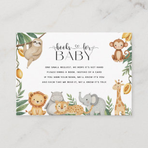 Cute Animals Boho Baby Shower Books For Baby Enclosure Card