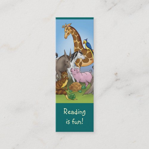 Cute Animals bookmark for young books lovers! Business Card