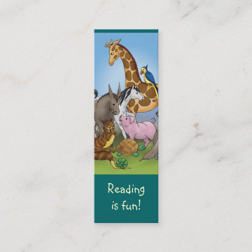 Customizable Cute Animals bookmark for young books lovers! Business Card