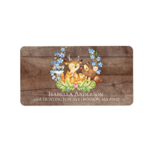 Cute Animals Boys Baby Shower Address Label