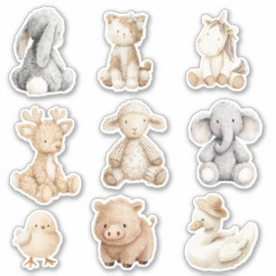 Cute Animals Bunny Cat Unicorn Pig Reindeer Sticker