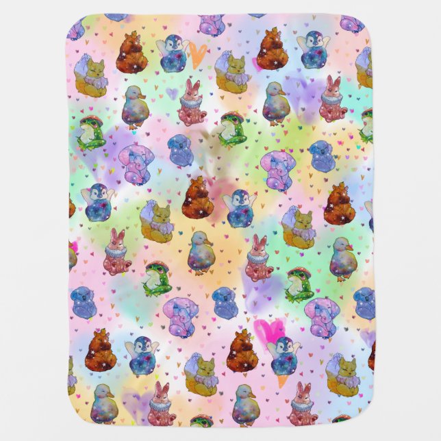 Cute Animals called The Lucky Charms Baby Blanket (Front)