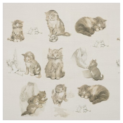 CUTE ANIMALS / CAT AND MOUSE STORIES IN PINK FABRIC