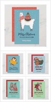 Cute Animals Christmas Card