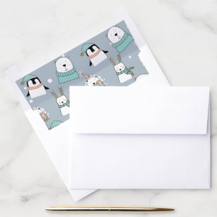Cute Animals Christmas Envelope Liner
